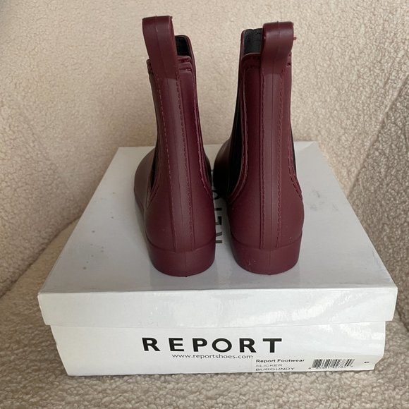 Report Slicker Chelsea Rain Boots Burgundy NIB - Picture 5 of 5